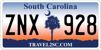SC license plate ZNX928