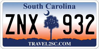 SC license plate ZNX932