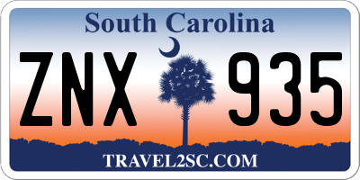 SC license plate ZNX935
