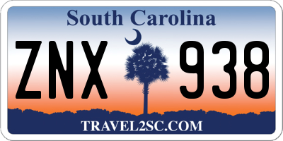 SC license plate ZNX938