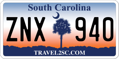 SC license plate ZNX940