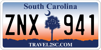 SC license plate ZNX941