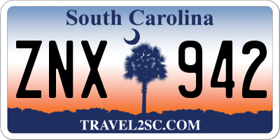 SC license plate ZNX942