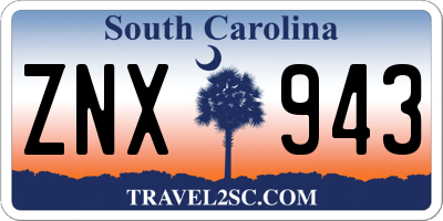 SC license plate ZNX943