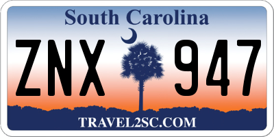 SC license plate ZNX947
