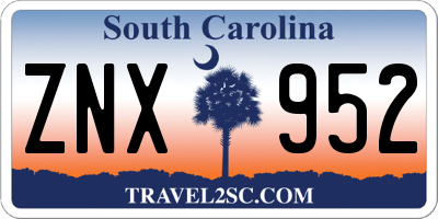 SC license plate ZNX952