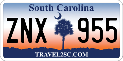 SC license plate ZNX955