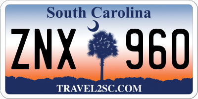 SC license plate ZNX960