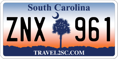 SC license plate ZNX961