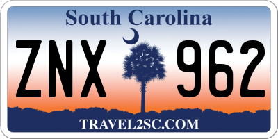 SC license plate ZNX962