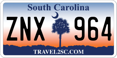 SC license plate ZNX964