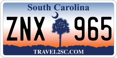 SC license plate ZNX965