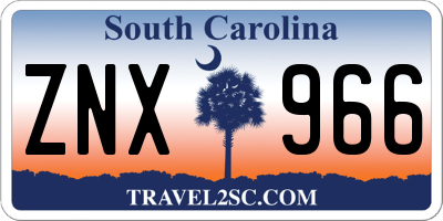 SC license plate ZNX966