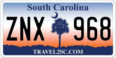 SC license plate ZNX968