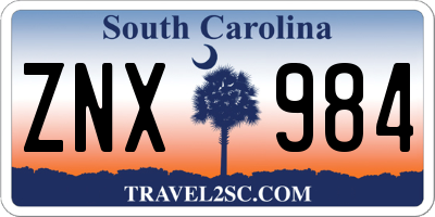 SC license plate ZNX984