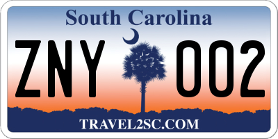 SC license plate ZNY002