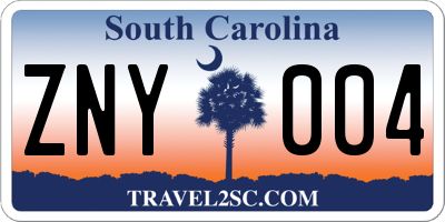 SC license plate ZNY004