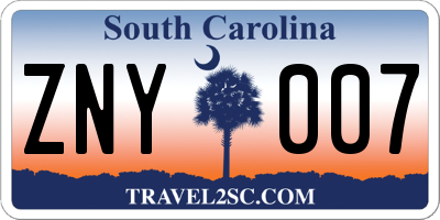 SC license plate ZNY007