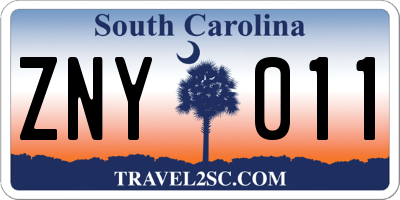 SC license plate ZNY011