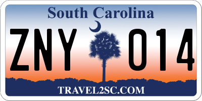 SC license plate ZNY014