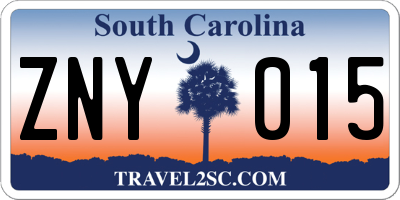 SC license plate ZNY015