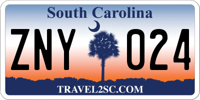 SC license plate ZNY024