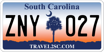 SC license plate ZNY027
