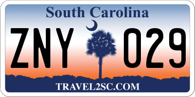 SC license plate ZNY029