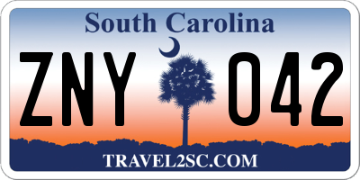 SC license plate ZNY042