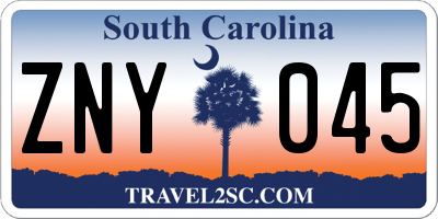 SC license plate ZNY045