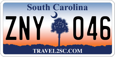SC license plate ZNY046