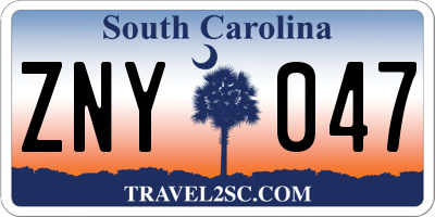 SC license plate ZNY047