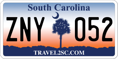 SC license plate ZNY052