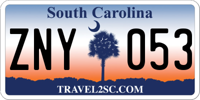 SC license plate ZNY053