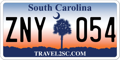 SC license plate ZNY054
