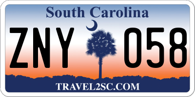 SC license plate ZNY058