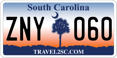 SC license plate ZNY060