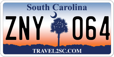SC license plate ZNY064