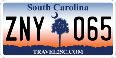 SC license plate ZNY065