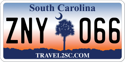SC license plate ZNY066