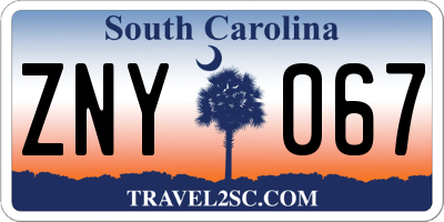 SC license plate ZNY067
