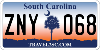SC license plate ZNY068