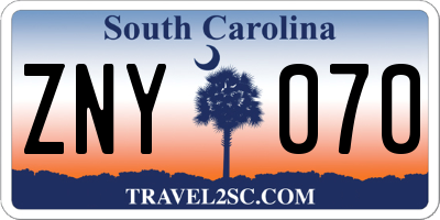 SC license plate ZNY070