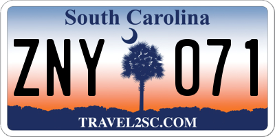 SC license plate ZNY071