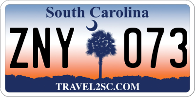 SC license plate ZNY073