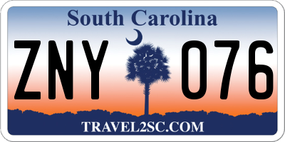 SC license plate ZNY076