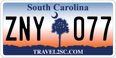 SC license plate ZNY077