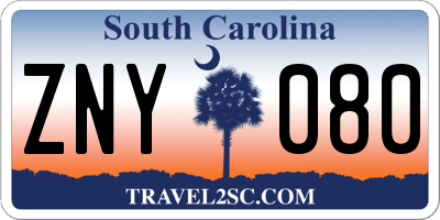 SC license plate ZNY080