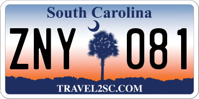 SC license plate ZNY081