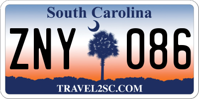 SC license plate ZNY086